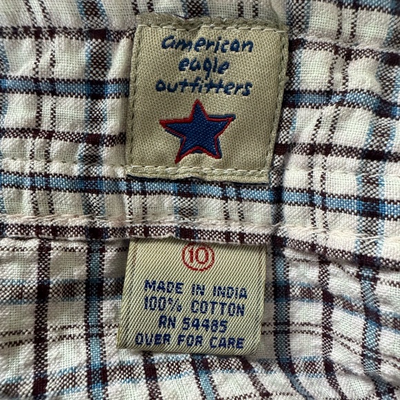 Vintage 90s Y2K American Eagle Mini Plaid Button Skirt Size 10 - Picture 4 of 5